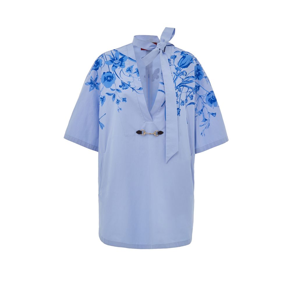 Chemise en coton bleu Gucci