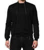 Dolce & Gabbana Black Cotton Logo Full Zip Men Bomber Jacket