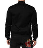 Dolce & Gabbana Black Cotton Logo Full Zip Men Bomber Jacket