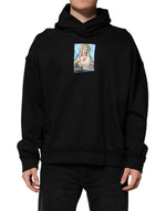 Veste à capuche noire imprimée et ornée de cristaux Dolce &amp; Gabbana