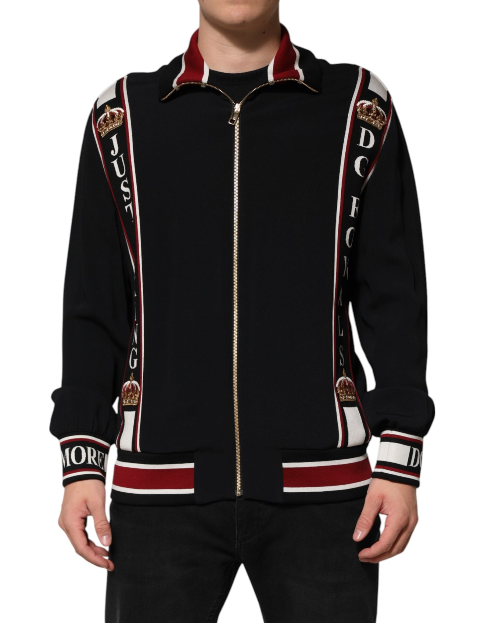 Sweat-shirt zippé noir Dolce &amp; Gabbana DG King