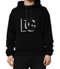 Dolce & Gabbana Black Cotton Oversize DG Logo Patch Hoodie Sweater