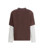 Miu Miu Striped sleeve Polo Sweater