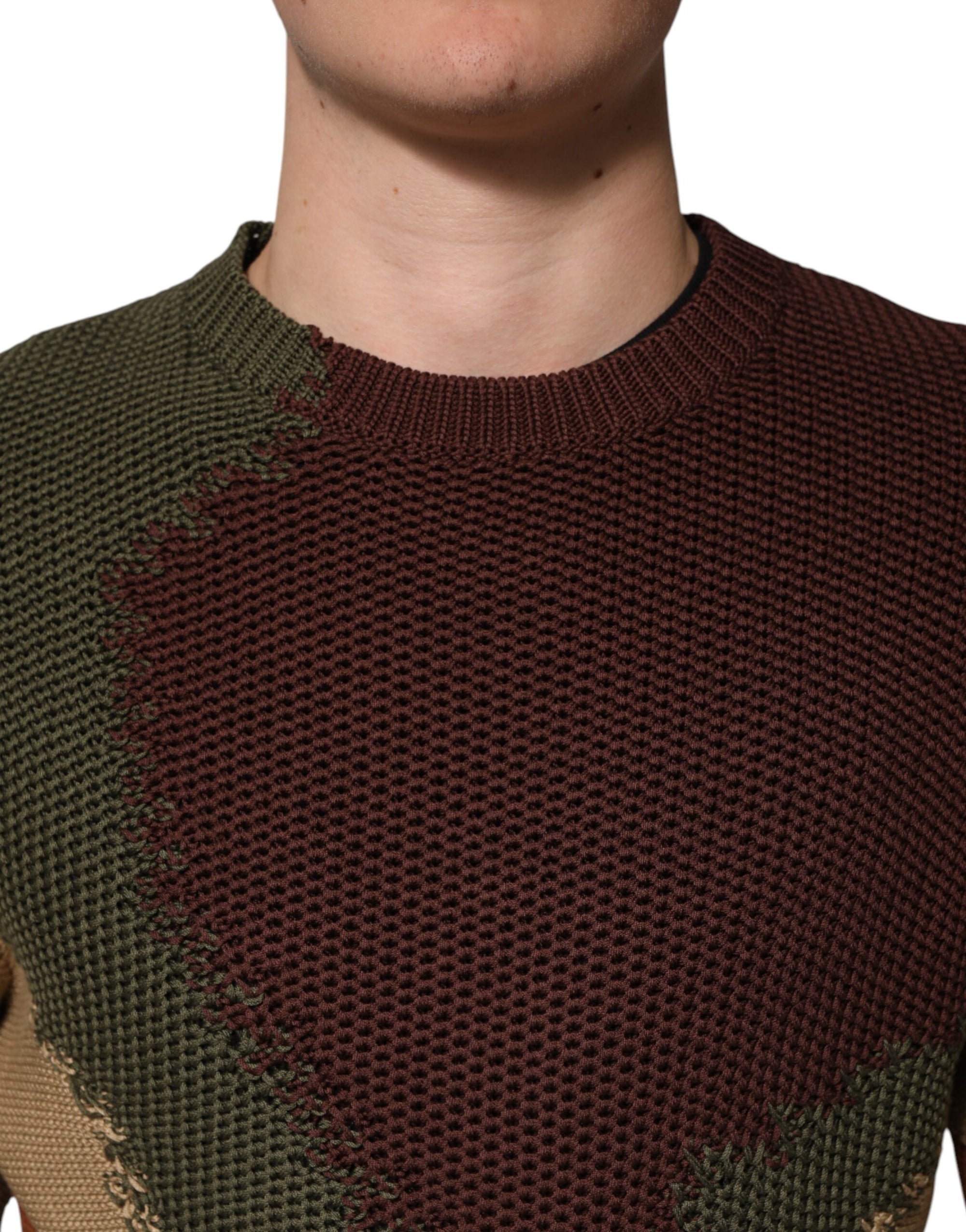 Pull-over Dolce &amp; Gabbana en coton multicolore abstrait pour homme