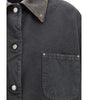 Prada Denim Jacket with leather collar