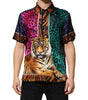 Dolce & Gabbana Multicolor Silk Tiger Print Hawaiian T-shirt