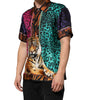Dolce & Gabbana Multicolor Silk Tiger Print Hawaiian T-shirt