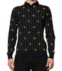 Dolce & Gabbana Black Logo Jacquard Knitted Polo Shirt T-shirt