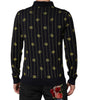 Dolce & Gabbana Black Logo Jacquard Knitted Polo Shirt T-shirt