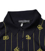 Dolce & Gabbana Black Logo Jacquard Knitted Polo Shirt T-shirt