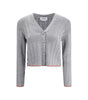 Thom Browne Ladder Full Needle Rib Stitch V Neck Car