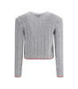 Thom Browne Ladder Full Needle Rib Stitch V Neck Car