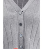 Thom Browne Ladder Full Needle Rib Stitch V Neck Car