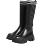Dolce &amp; Gabbana Black White Polyester Socks High Boots Shoes