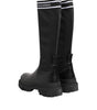 Dolce &amp; Gabbana Black White Polyester Socks High Boots Shoes