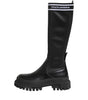 Dolce &amp; Gabbana Black White Polyester Socks High Boots Shoes