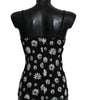 Dolce & Gabbana Elegant Black Daisy Floral Lace Chemise Dress