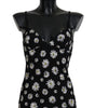 Dolce & Gabbana Elegant Black Daisy Floral Lace Chemise Dress
