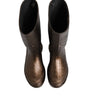 Dolce &amp; Gabbana Metallic Bronze Pull On Rain Boots Shoes