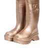 Bottes de pluie à enfiler en caoutchouc or rose Dolce & Gabbana