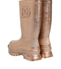 Bottes de pluie à enfiler en caoutchouc or rose Dolce & Gabbana
