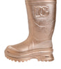 Bottes de pluie à enfiler en caoutchouc or rose Dolce & Gabbana