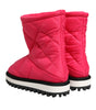 Dolce &amp; Gabbana Pink White Viscose Padded Mid Calf Boots Shoes