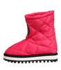 Dolce &amp; Gabbana Pink White Viscose Padded Mid Calf Boots Shoes