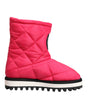 Dolce &amp; Gabbana Pink White Viscose Padded Mid Calf Boots Shoes