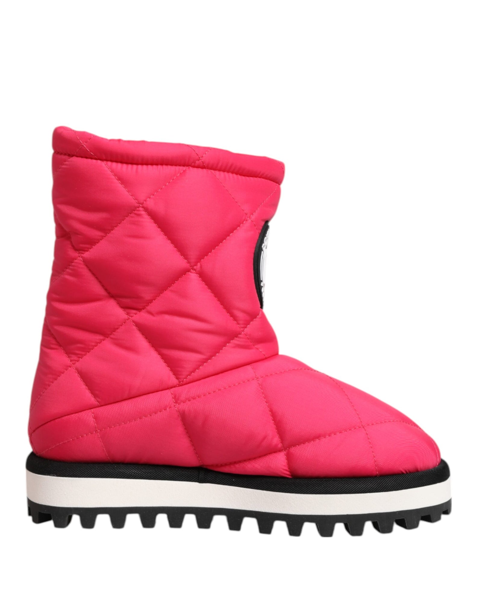 Dolce &amp; Gabbana Pink White Viscose Padded Mid Calf Boots Shoes