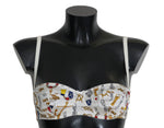 Dolce & Gabbana Elegant White Sailor Print Stretch Bra