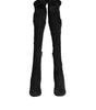 Dolce &amp; Gabbana Black Suede Leather Knee High Boots Shoes