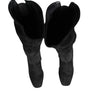 Dolce &amp; Gabbana Black Suede Leather Knee High Boots Shoes