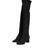Dolce &amp; Gabbana Black Suede Leather Knee High Boots Shoes