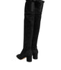 Dolce &amp; Gabbana Black Suede Leather Knee High Boots Shoes