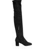 Dolce &amp; Gabbana Black Suede Leather Knee High Boots Shoes