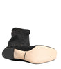 Dolce &amp; Gabbana Black Suede Leather Knee High Boots Shoes