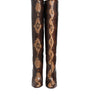 Dolce &amp; Gabbana Brown Python Snakeskin Print Riding Boots Shoes
