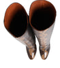 Dolce &amp; Gabbana Brown Python Snakeskin Print Riding Boots Shoes
