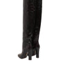 Dolce &amp; Gabbana Brown Python Snakeskin Print Riding Boots Shoes