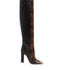 Dolce &amp; Gabbana Brown Python Snakeskin Print Riding Boots Shoes