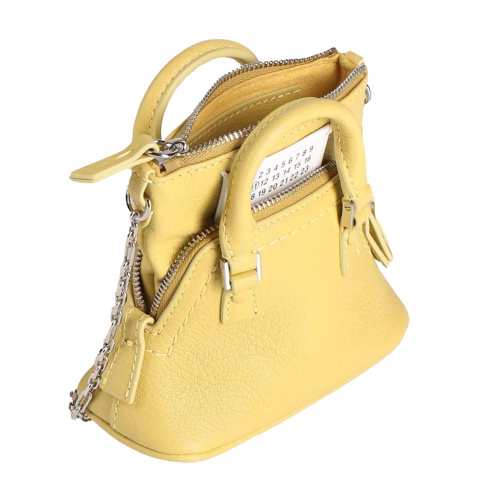 Sac bandoulière en cuir de chèvre jaune Maison Margiela