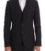 Dolce & Gabbana Gray Patterned Wool 3 Piece Slim Suit