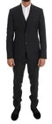 Dolce &amp; Gabbana Gray Patterned Wool 3 Piece Slim Suit