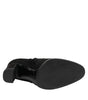 Dolce &amp; Gabbana Black Suede Leather Mid Calf Boots Shoes