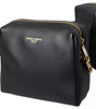 Dolce & Gabbana Black Calfskin Leather Double Waist Belt Fanny Pack Bag