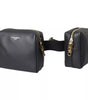 Dolce & Gabbana Black Calfskin Leather Double Waist Belt Fanny Pack Bag