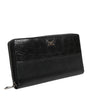 Portefeuille continental zippé en cuir noir Dolce &amp; Gabbana avec plaque logo