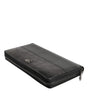 Portefeuille continental zippé en cuir noir Dolce &amp; Gabbana avec plaque logo