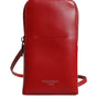 Dolce &amp; Gabbana Red Leather Purse Phone Sling Crossbody Neck Strap Bag